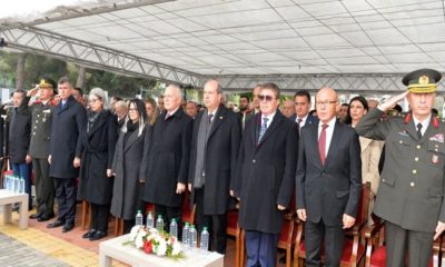 Cumhurbaşkanı Ersin Tatar Mustafa Kemal Atatürk, Dr. Fazıl Küçük ve Rauf R. Denktaş’ın büstlerinin, Cumhuriyet Meclisi’nin bahçesinde düzenlenen açılış törenine katıldı