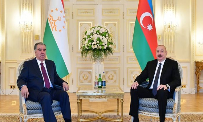 İlham Əliyev Tacikistan Prezidenti Emoməli Rəhmon ilə görüşüb